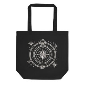 Minimalist British Isles compass design tote bag inspired by the British navy’s navigation legacy.