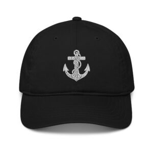 Classic dad hat featuring a minimalist anchor design, inspired by the maritime heritage of the British Isles.