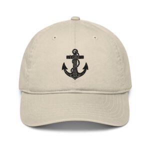 Classic dad hat featuring a minimalist anchor design, inspired by the maritime heritage of the British Isles.
